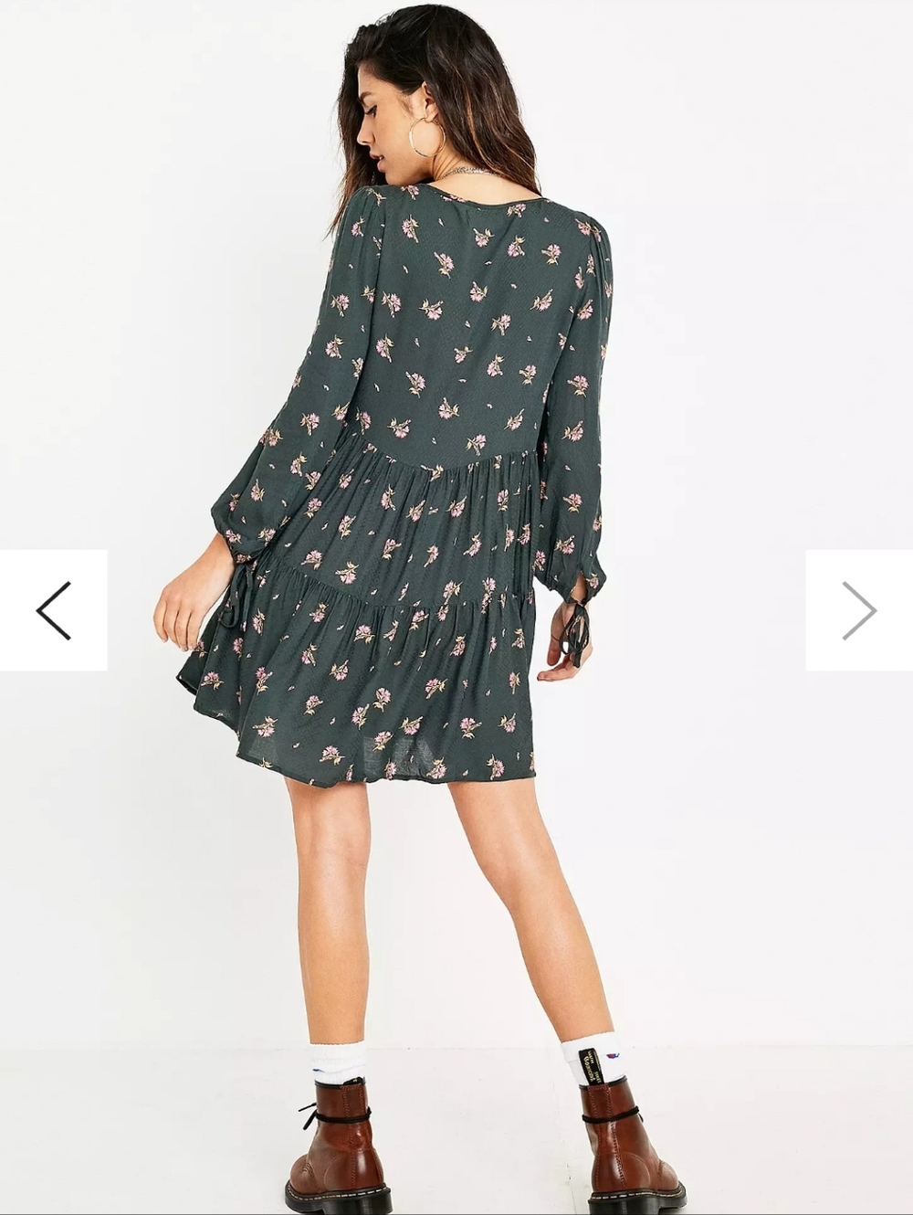 Urban Outfitters Mindy Floral Print Tiered Mini Dress - Picture 4 of 9
